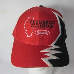 Vintage PETERBILT Illinois Red Baseball Hat Cap